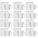 Conjunto 12 Xícaras Café Chá Porcelana Branca 185ml Píres Quadrado Americana Germer
