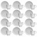 Conjunto 12 Xícaras de Café com Pires 80ml Porcelana em Relevo Tassel Germer Branco