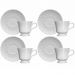 Conjunto 4 Xícaras de Café com Pires 80ml Porcelana em Relevo Tassel Germer Branco