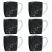 Conjunto 6 Canecas Para Café Jogo Xícaras de Porcelana Preto