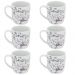 Conjunto 6 Xícaras Grande Porcelana de Chá Café Florida 360ml Branca Germer Garden Urban