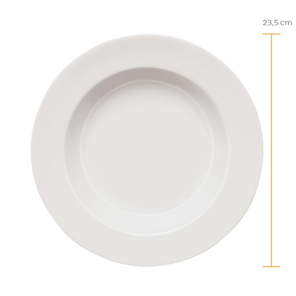 Conjunto de 12 Pratos Fundos Classe Única para Bar ou Hotel