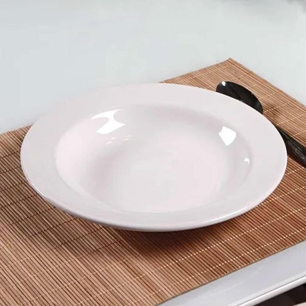 Conjunto de 12 Pratos Fundos Classe Única para Bar ou Hotel