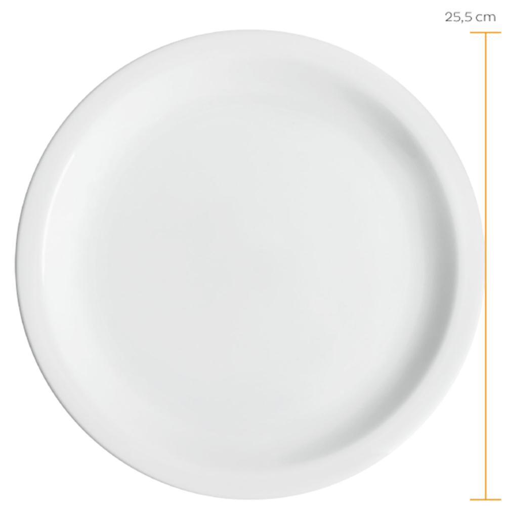 Conjunto de 24 Pratos Rasos de Porcelana Classe Única Iguaçu Germer 25cm Branco