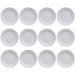Jogo 12 Pratos Rasos Redondos 26,5cm em Porcelana com Relevo Tassel Germer Branco