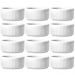 Jogo 12 Ramekins Molheiras de Porcelana 85ml Branco Canelado Pequeno Germer