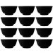 Jogo 12 Tigelas Porcelana Pequenas 240ml Oriental Sopa Missô Sunomono Preta 11cm Germer