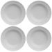Jogo 4 Pratos Fundos Redondos 23,5cm em Porcelana com Relevo