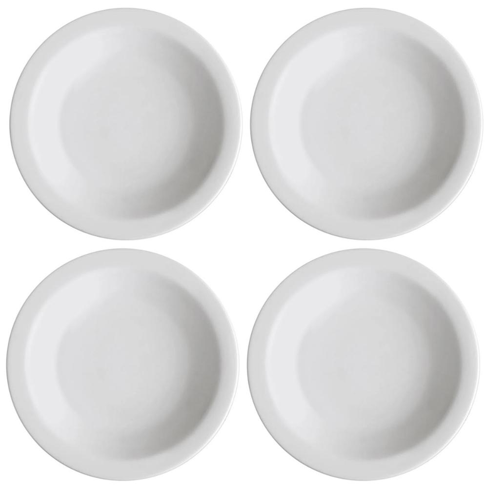 Jogo 4 Pratos Fundos de Porcelana 21,5cm Classe Única Iguaçu Germer Branco