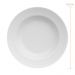 Jogo 6 Pratos Fundos Redondos 23,5cm Porcelana Relevo Germer Branco Mesa Posta