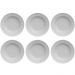 Jogo 6 Pratos Fundos Redondos 23,5cm em Porcelana com Relevo
