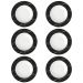 Jogo 6 Pratos Germer Fundos Preto e Branco 23cm Nero Porcela