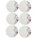 Jogo 6 Pratos Rasos de Porcelana Germer Branco Garden com Es
