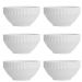 Jogo 6 Tigelas Pequenas Porcelana Bowl Diamante 400ml 12,5cm Germer Branca Cereal