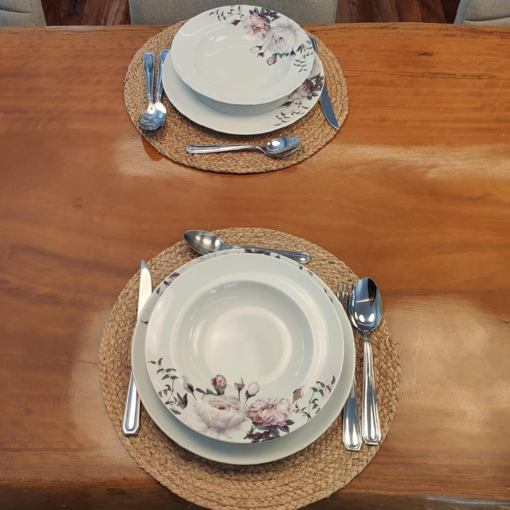 Prato Fundo Germer Redondo em Porcelana 23cm Garden com Estampa Floral