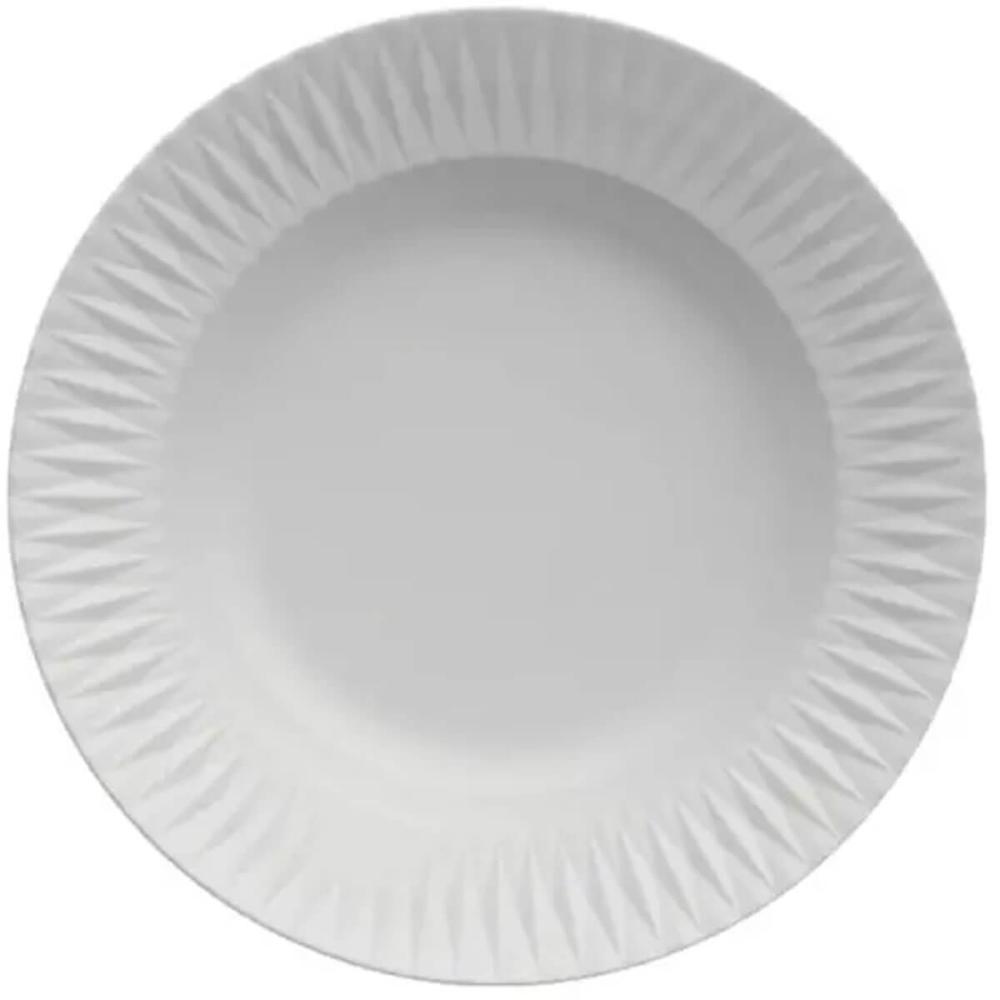Prato Fundo em Porcelana 23cm Branco Diamante Germer Mesa Posta Jantar