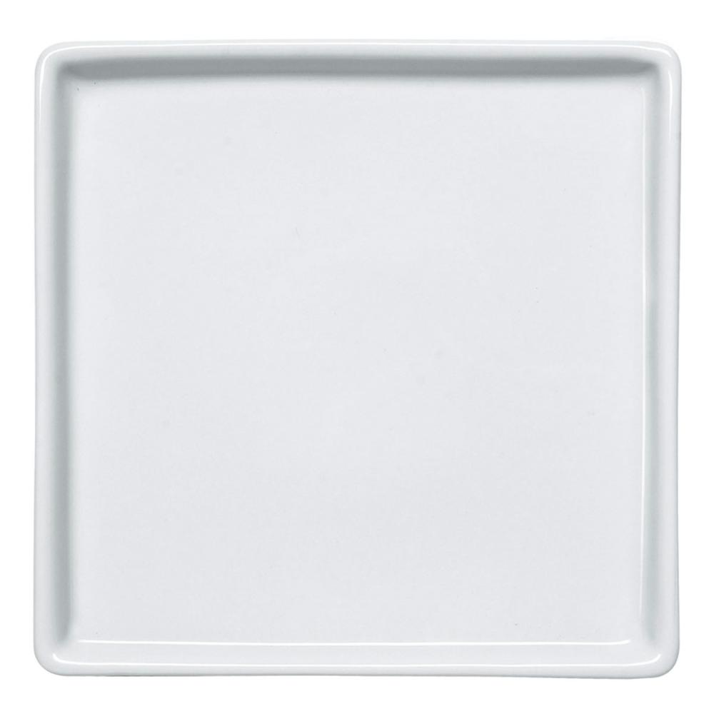 Prato Quadrado Raso em Porcelana 16x16cm Americana Germer Branco