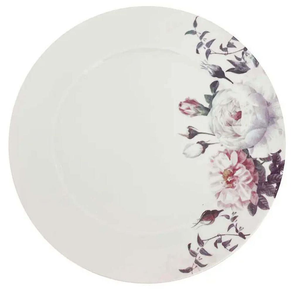 Prato Raso Branco de Porcelana Germer Redondo 27cm Garden co