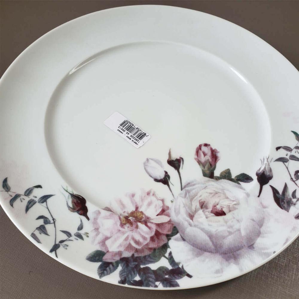 Prato Raso Branco de Porcelana Germer Redondo 27cm Garden co
