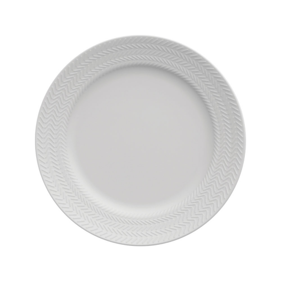 Prato Raso Chevron Branco 27 cm