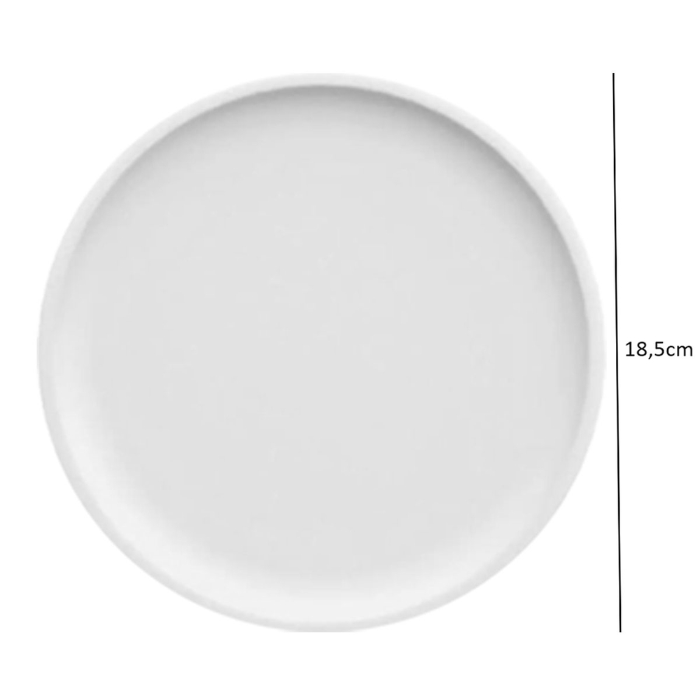 Prato de Sobremesa Porcelana Branca Redondo 18,5cm Bold Germer Hotel Bar Restaurante