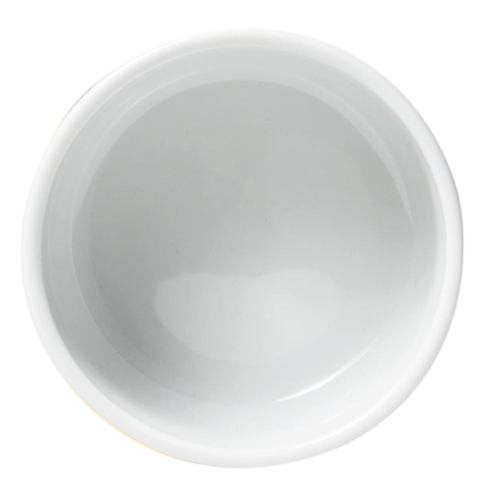 Ramekin Porcelana 130ml Canelado Branco Germer Tigela para Molhos Suflês Cremes