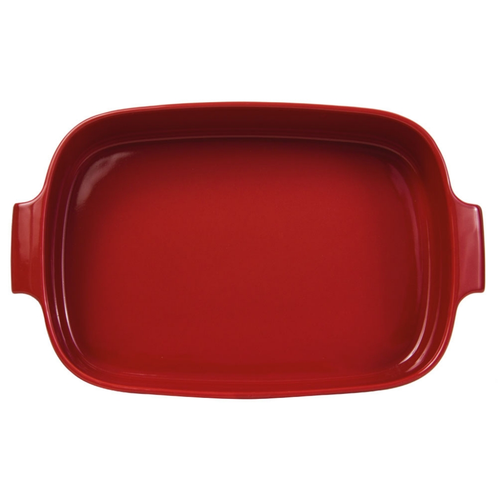 Travessa Retangular Assar e Servir Vermelha 37x26 cm