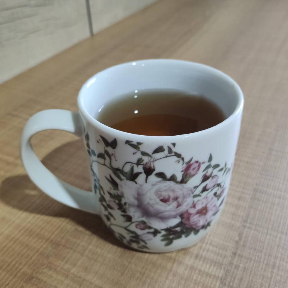 Xícara Grande Porcelana de Chá Café Florida 360ml Branca Caneca Germer Garden Urban