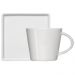 Xícara de Café Chá de Porcelana Branca 185ml com Pires Quadrado Americana Germer