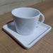Xícara de Café Chá de Porcelana Branca 185ml com Pires Quadrado Americana Germer