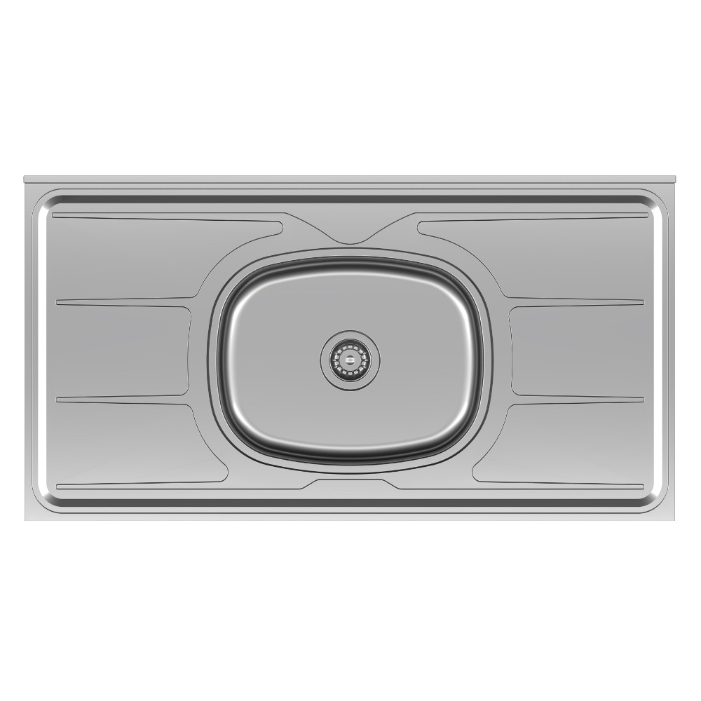Pia de Cozinha Com Cuba e Válvula Bali 100cm Aço Inox - Ghel Plus
