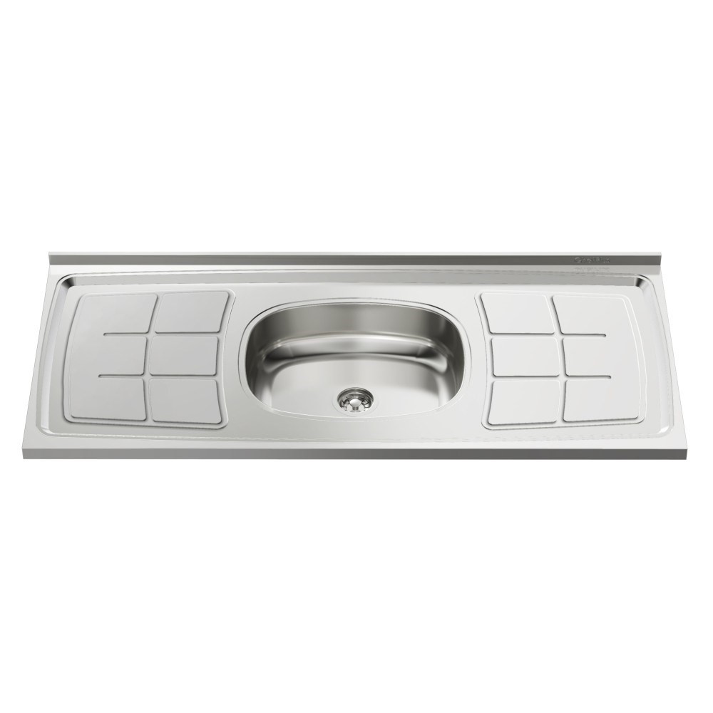 Pia de Cozinha com Cuba e Válvula Bali 120cm Aço Inox - Ghel Plus
