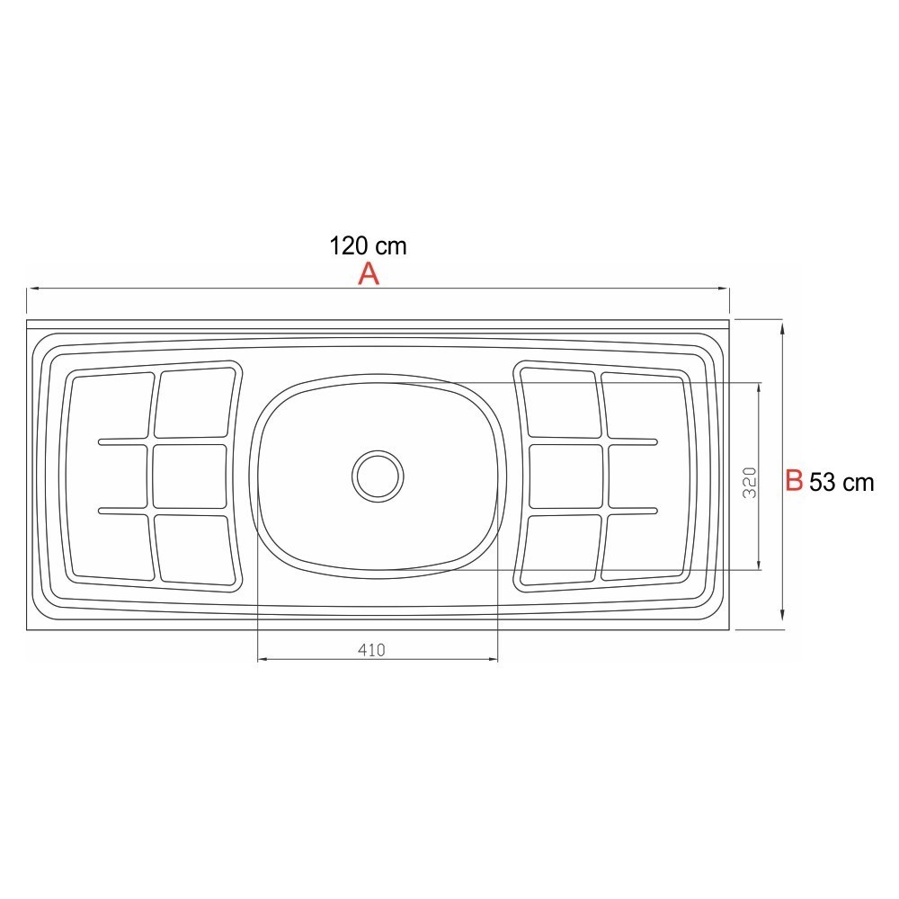 Pia de Cozinha com Cuba e Válvula Bali 120cm Aço Inox - Ghel Plus
