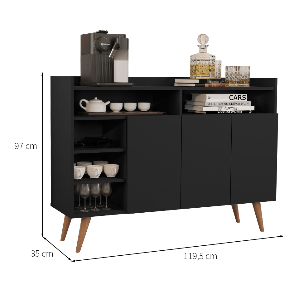 Buffet Celta 3 PT Preto