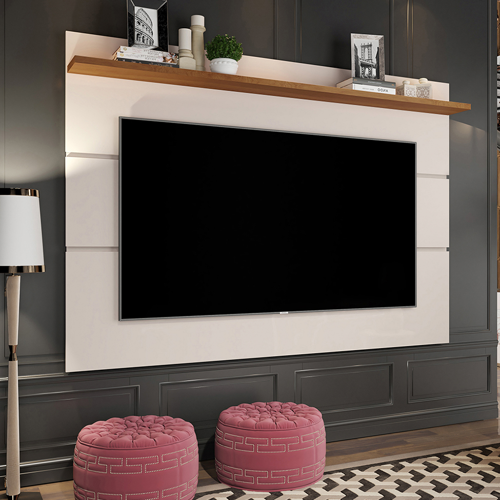 Painel para TV até 60 Polegadas Vivare Off White e Freijó