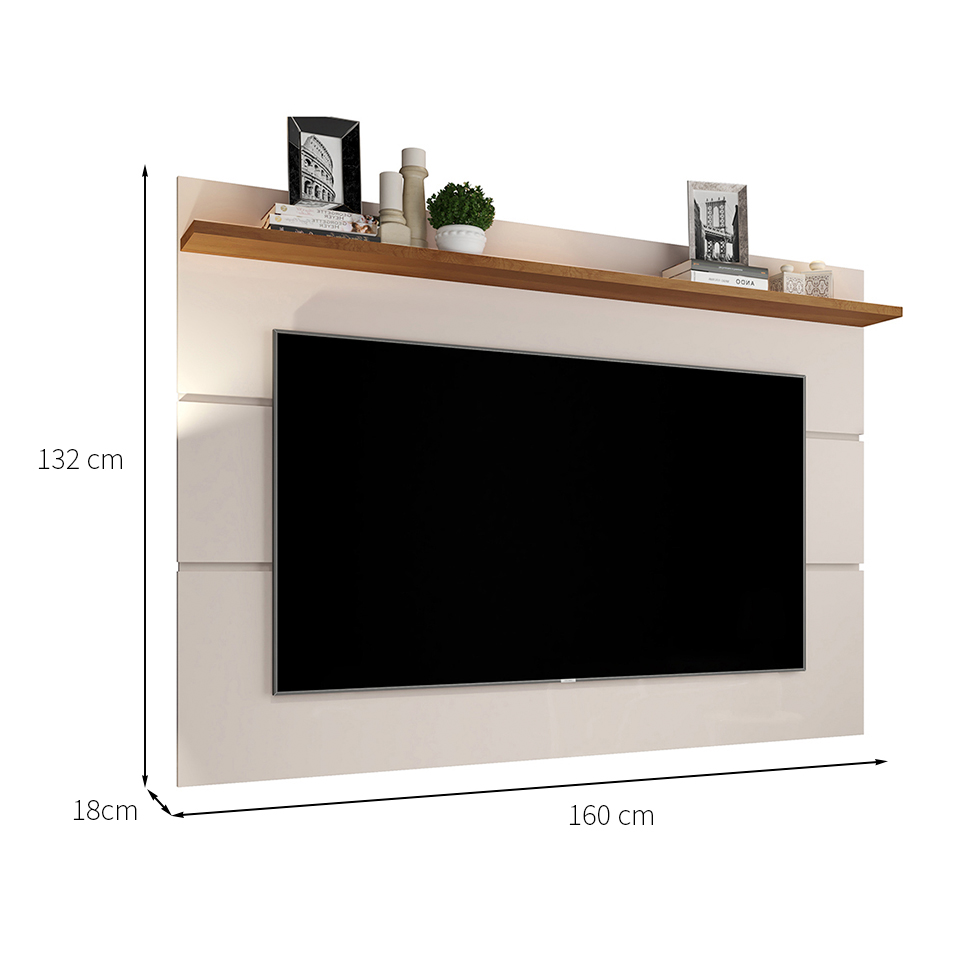 Painel para TV até 60 Polegadas Vivare Off White e Freijó
