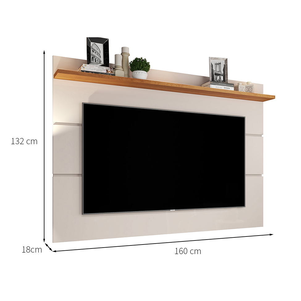 Painel para TV até 60 Polegadas Vivare Off White e Nature