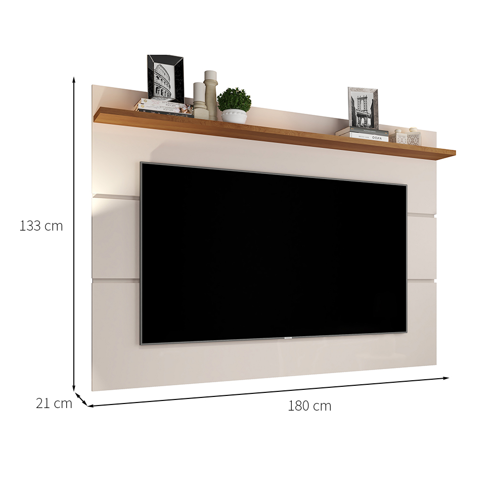 Painel para TV até 72 Polegadas Vivare Off White e Nature