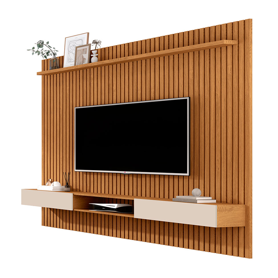 Painel para TV até 80 Polegadas Venus 2 PT Nature e Off White