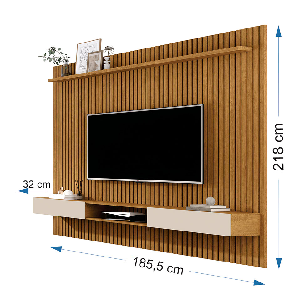 Painel para TV até 80 Polegadas Venus 2 PT Nature e Off White