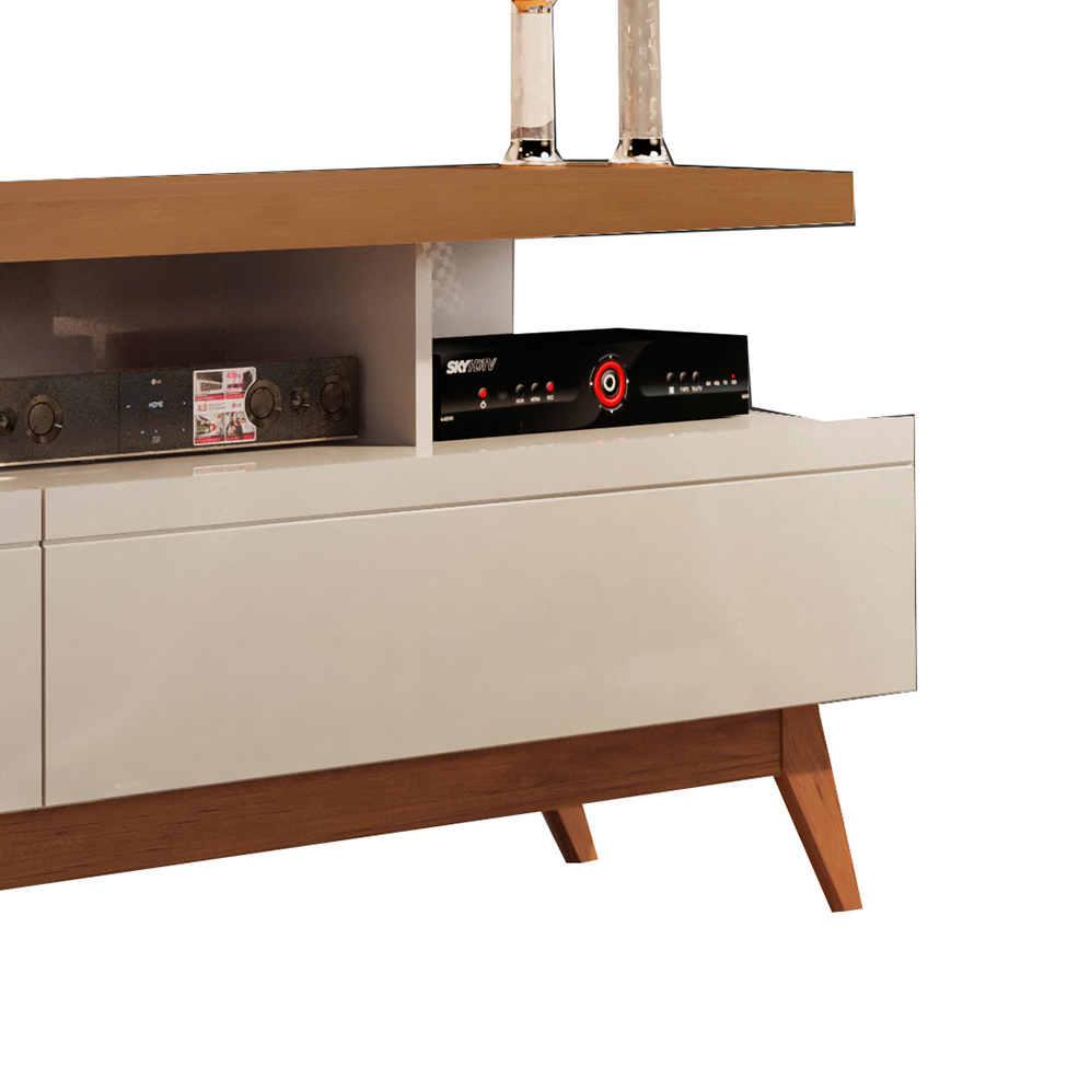 Rack Vivare I Off White e Freijó 160 cm