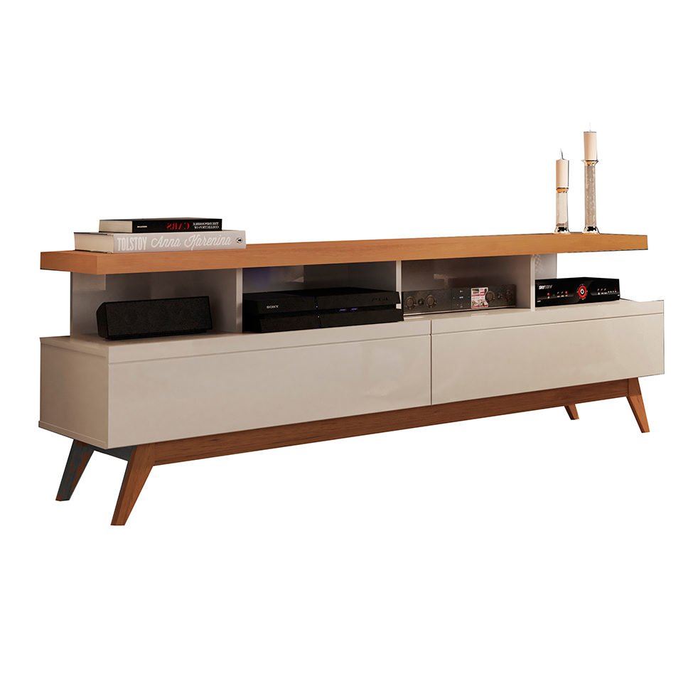 Rack Vivare I Off White e Nature 160 cm