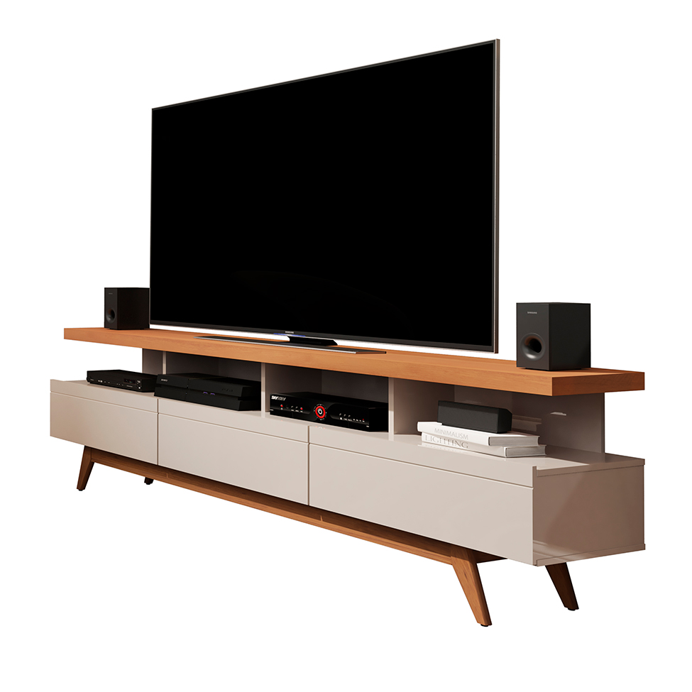 Rack Vivare Off White e Nature 180 cm