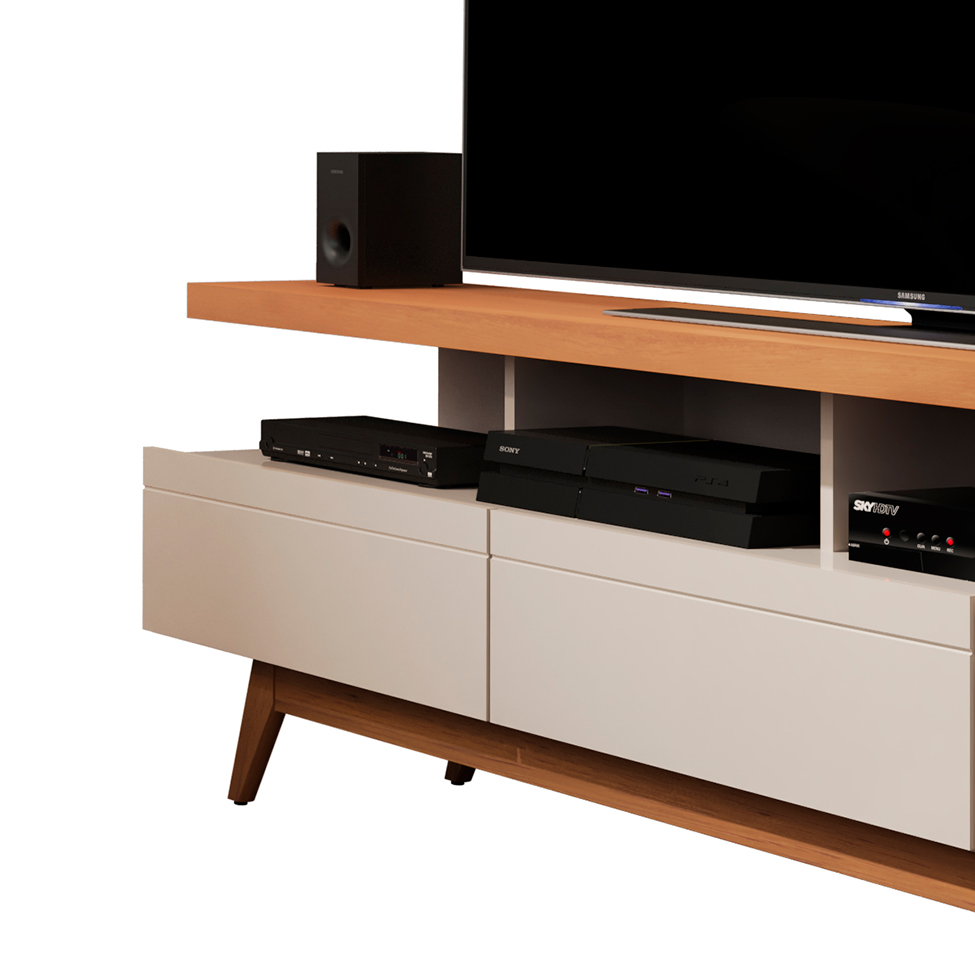 Rack Vivare Off White e Nature 180 cm