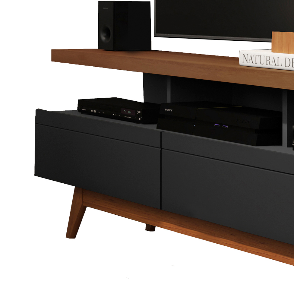 Rack Vivare Preto e Freijó 180 cm