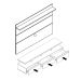 Rack com Painel para TV até 72 Polegadas Vivare I Off White e Nature 180 cm