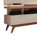 Rack com Painel para TV até 72 Polegadas Vivare Off White e Nature 160 cm