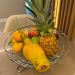 Fruteira Redonda de Mesa Cromada Vidro Giratória Giosul Cest