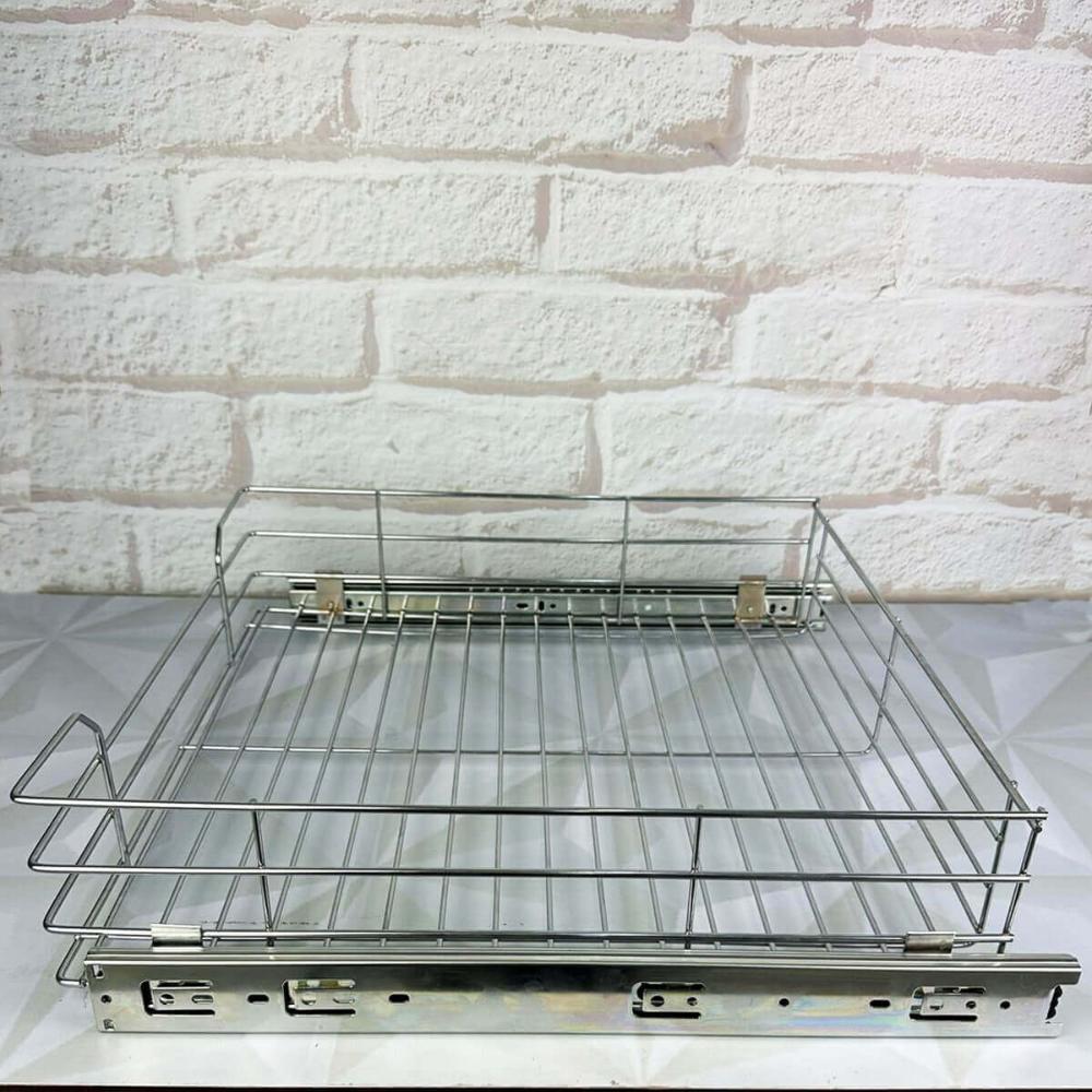 Gaveta Aramada 50cm Deslizante com Corrediças Fruteira para Armário Giosul Aço Cromado