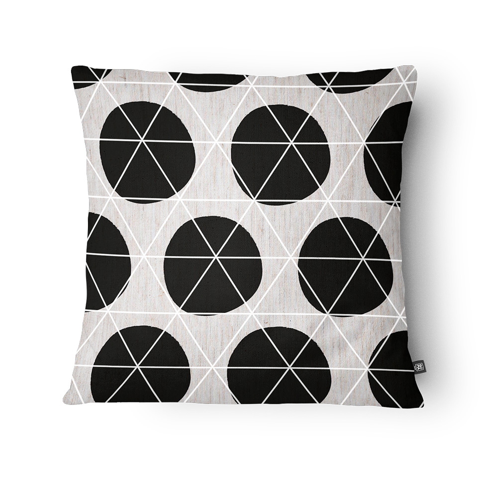 Almofada Balls 43x43 Off White e Preta